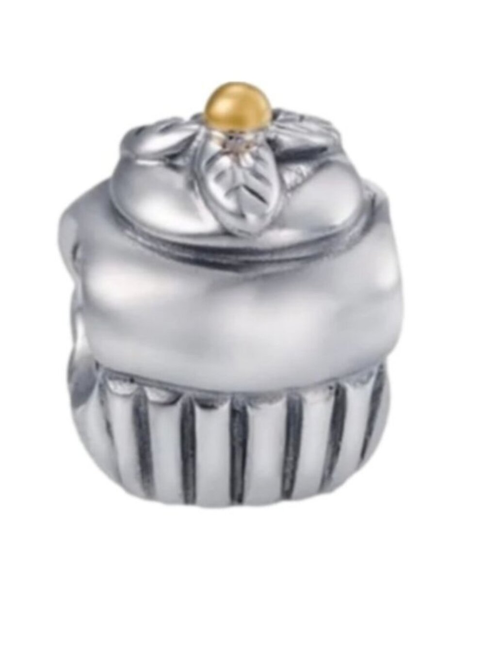 Pandora Sterling Silver + 14k gold Cupcake Charm 790417